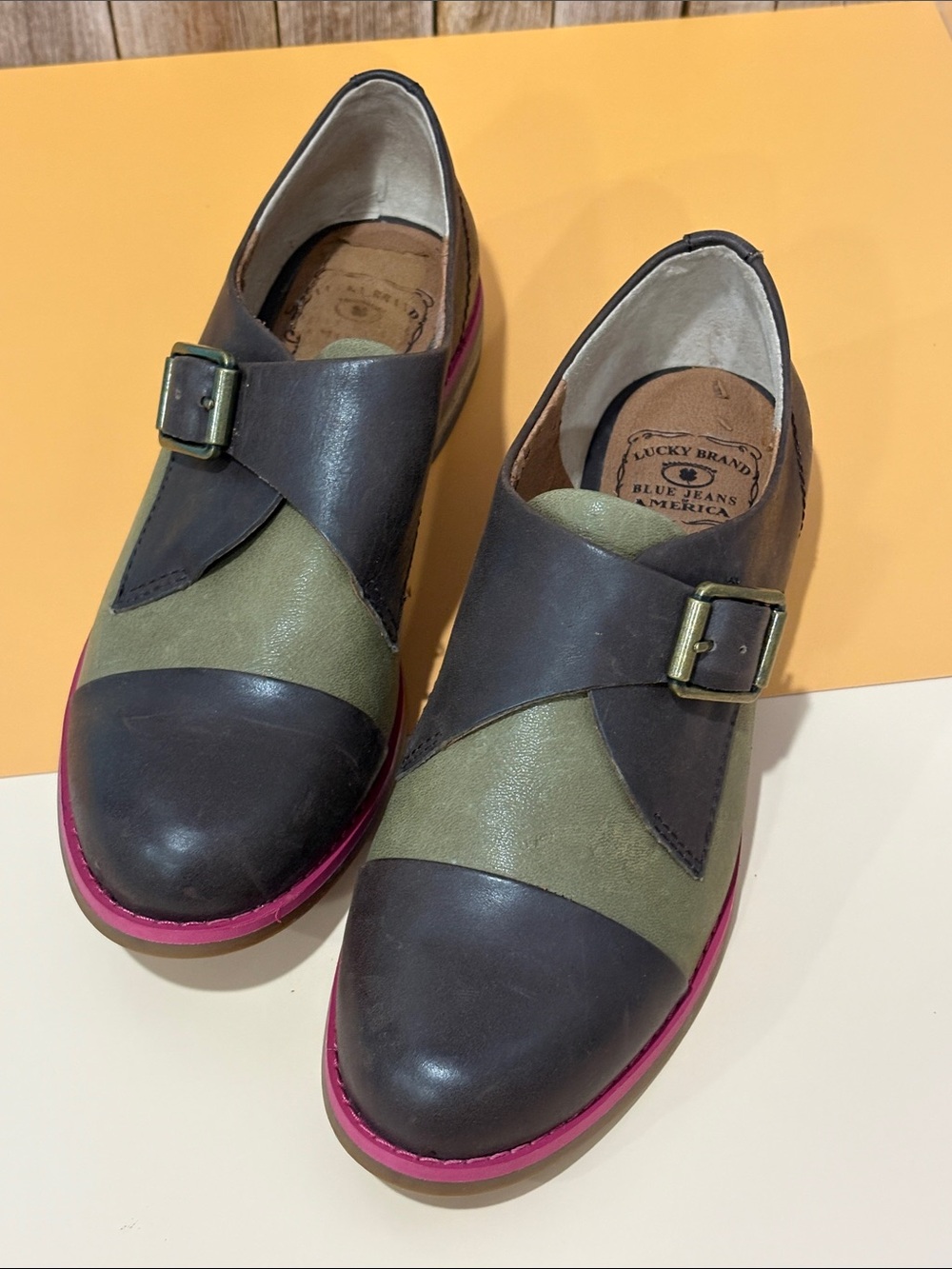 Lucky Brand Leather Buckle Loafers Whimsygoth Sz 7